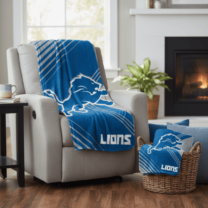 NFL Detriot Lions 60 x 80 Plush Blanket - Officially Licensed My Store Fan Gear - Apparel category - Fan Trendz