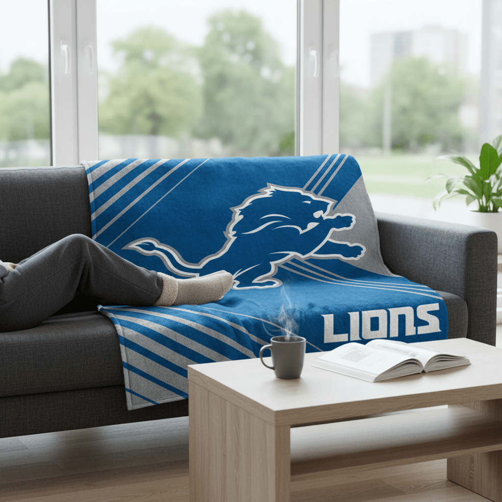NFL Detriot Lions 60 x 80 Plush Blanket - Officially Licensed My Store Fan Gear - Apparel category - Fan Trendz