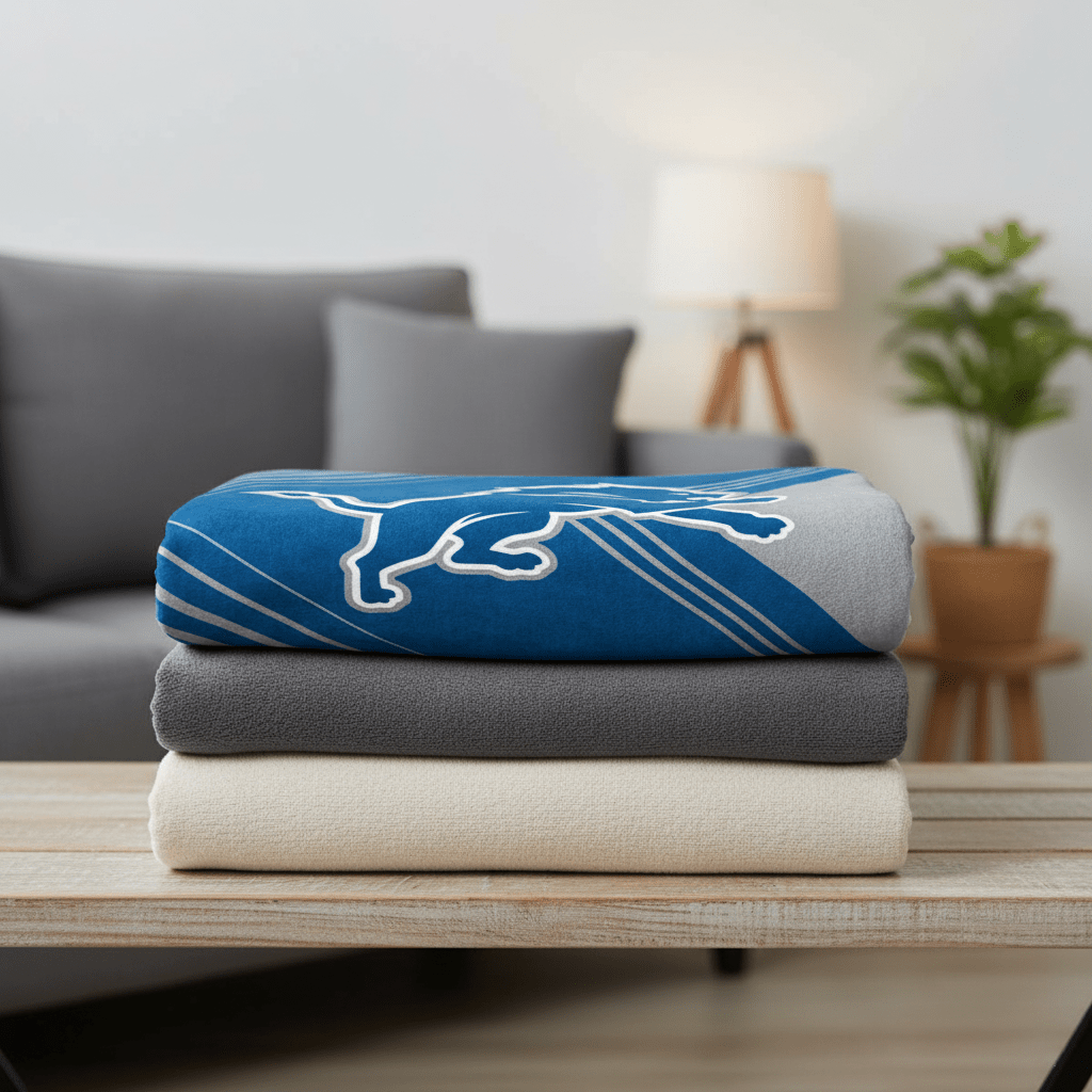 NFL Detroit Lions 60 x 80" Plush Blanket - Officially Licensed My Store Fan Gear - Apparel category - Fan Trendz