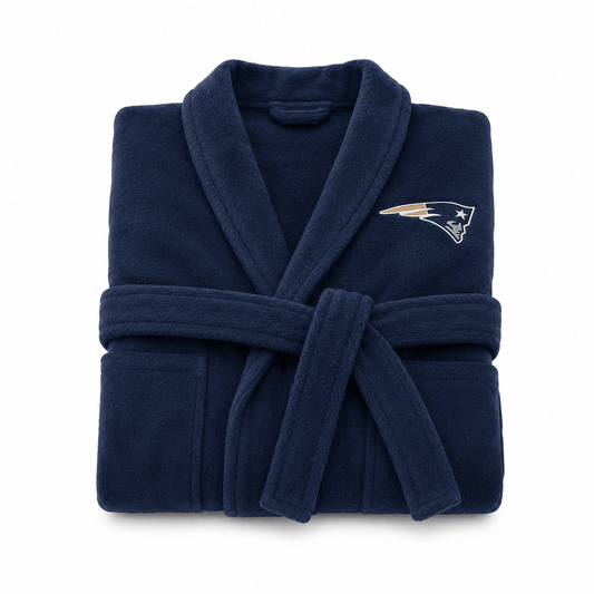 NFL England Patriots Plush ROBE, Team Logo Embroidered - Officially Licensed My Store Fan Gear - Apparel category - Fan Trendz