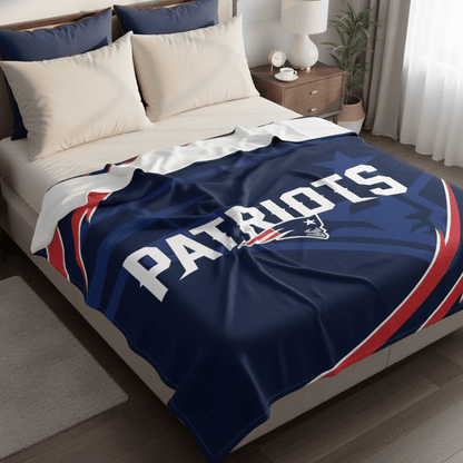 NFL England Patriots Queen Size Plush Blanket - Officially Licensed My Store Fan Gear - Apparel category - Fan Trendz