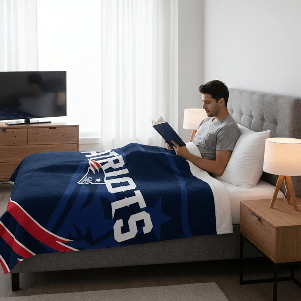 NFL England Patriots Queen Size Plush Blanket - Officially Licensed My Store Fan Gear - Apparel category - Fan Trendz