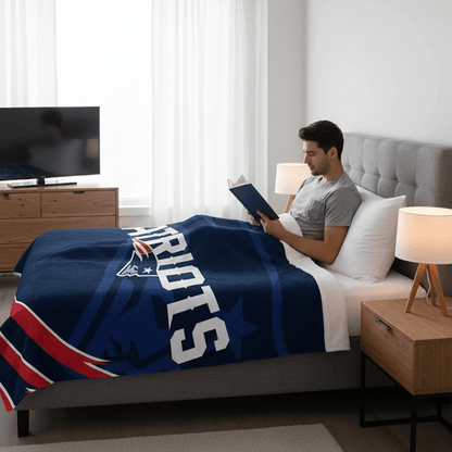 NFL England Patriots Queen Size Plush Blanket - Officially Licensed My Store Fan Gear - Apparel category - Fan Trendz