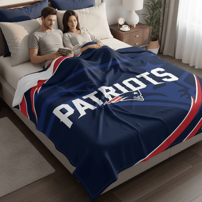 NFL England Patriots Queen Size Plush Blanket - Officially Licensed My Store Fan Gear - Apparel category - Fan Trendz