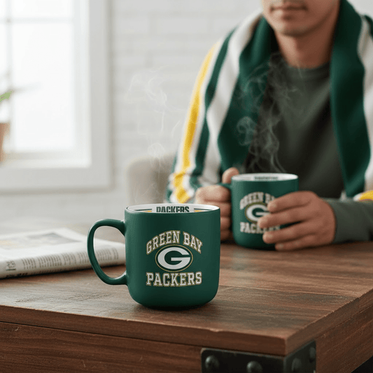 NFL Green Bay Packers 15oz 'Stripe' Ceramic Mug - Fan Trendz