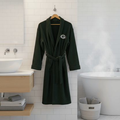 NFL Green Bay Packers Plush ROBE, Team Logo Embroidered - Officially Licensed My Store Fan Gear - Apparel category - Fan Trendz