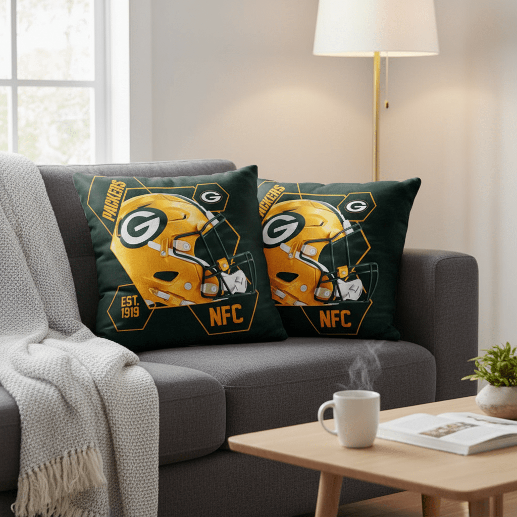 NFL Green Bay Packers Velvet Plush 18x18" CUSHION - Officially Licensed My Store Fan Gear - Apparel category - Fan Trendz