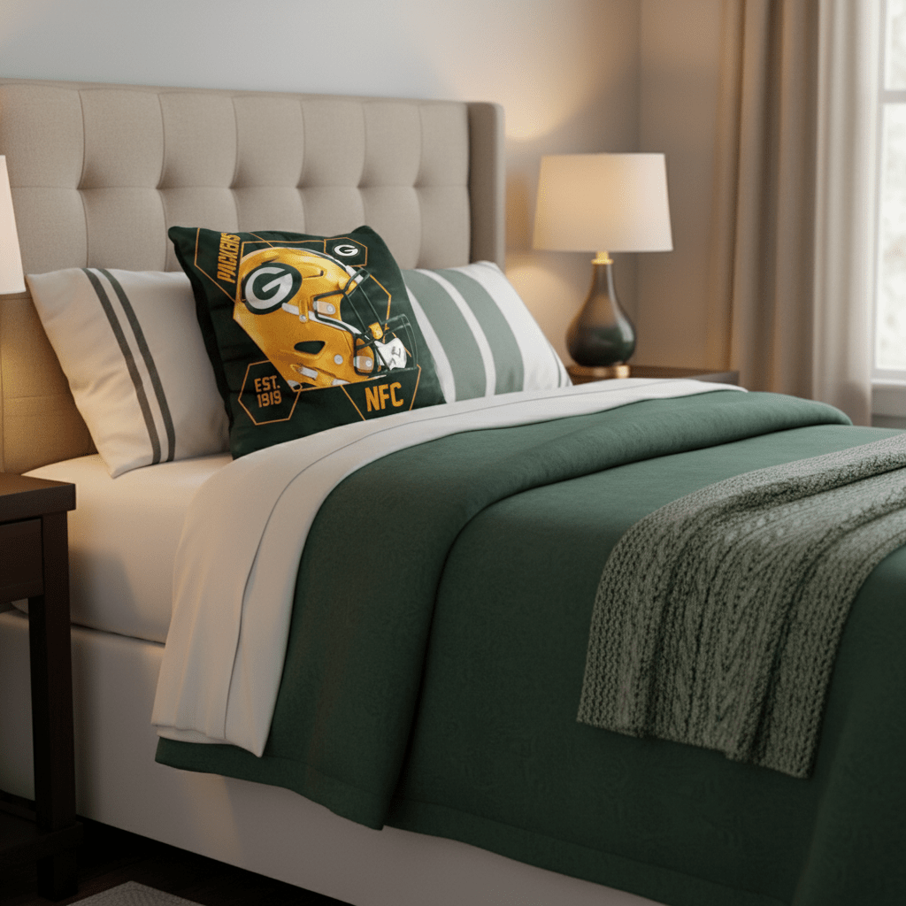 NFL Green Bay Packers Velvet Plush 18x18" CUSHION - Officially Licensed My Store Fan Gear - Apparel category - Fan Trendz