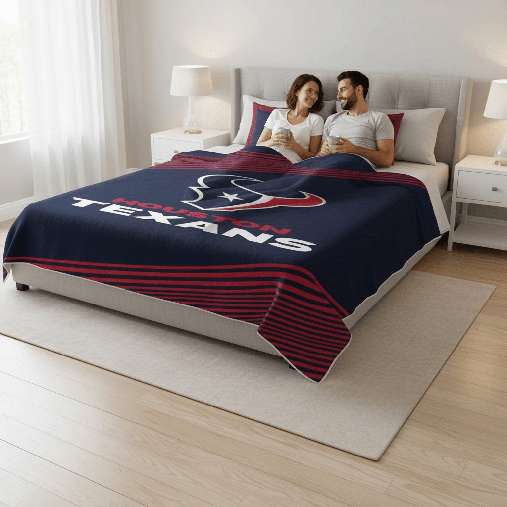 NFL Houston Texans Queen Size Plush Blanket - Officially Licensed My Store Fan Gear - Apparel category - Fan Trendz