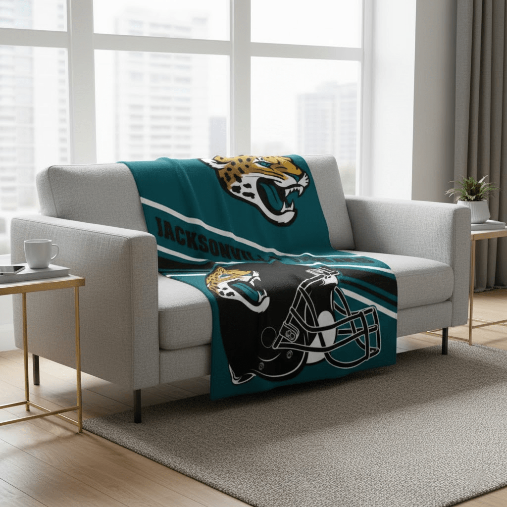 NFL Jacksonville Jaguars 60 x 80" Plush Blanket - Officially Licensed My Store Fan Gear - Apparel category - Fan Trendz