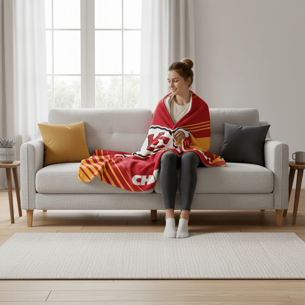 NFL Kansas City Chiefs 60 x 80 Plush Blanket - Officially Licensed My Store Fan Gear - Apparel category - Fan Trendz