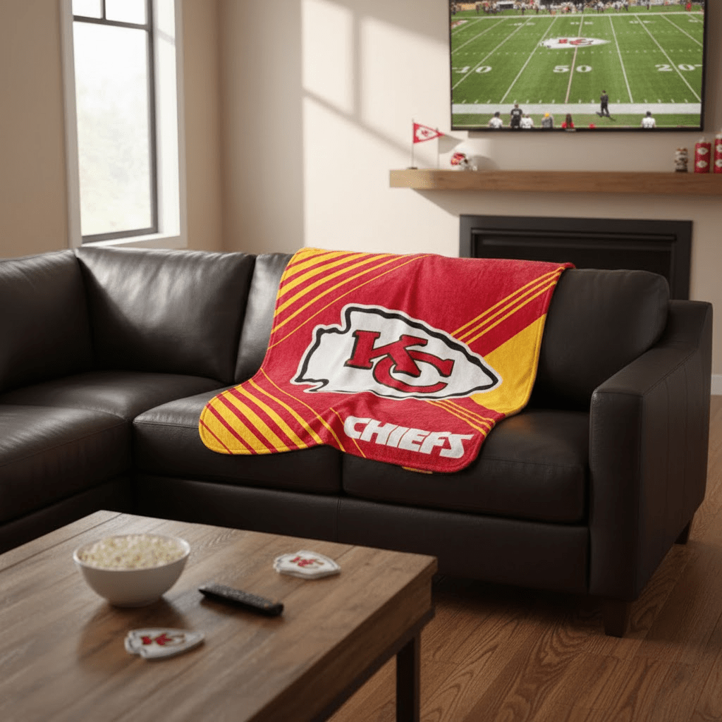 NFL Kansas City Chiefs King SIze Plush Blanket - Officially Licensed My Store Fan Gear - Apparel category - Fan Trendz