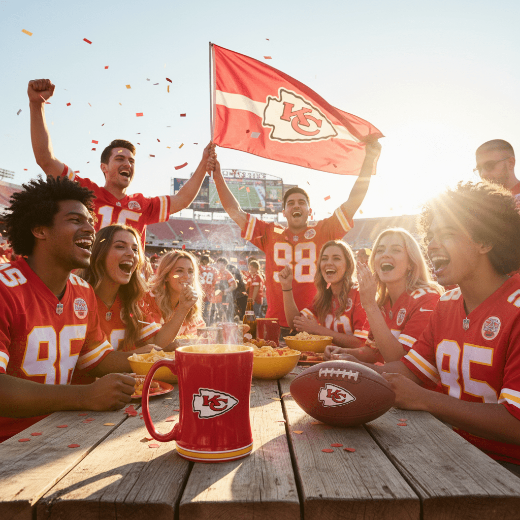NFL Kansas City Chiefs Team Color 14oz Embossed Ceramic Relief Mug - Fan Trendz