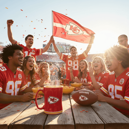 NFL Kansas City Chiefs Team Color 14oz Embossed Ceramic Relief Mug - Fan Trendz