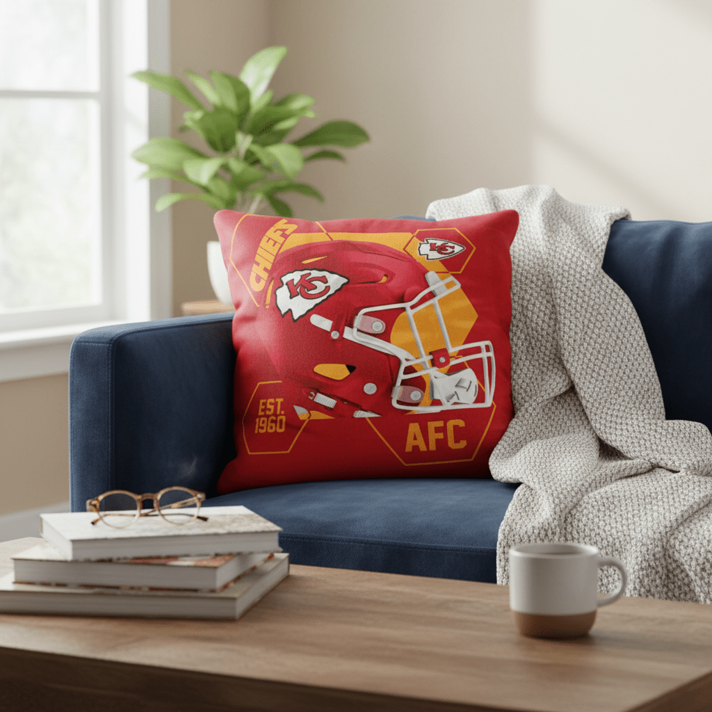 NFL Kansas City Chiefs Velvet Plush 18x18" CUSHION - Officially Licensed My Store Fan Gear - Apparel category - Fan Trendz