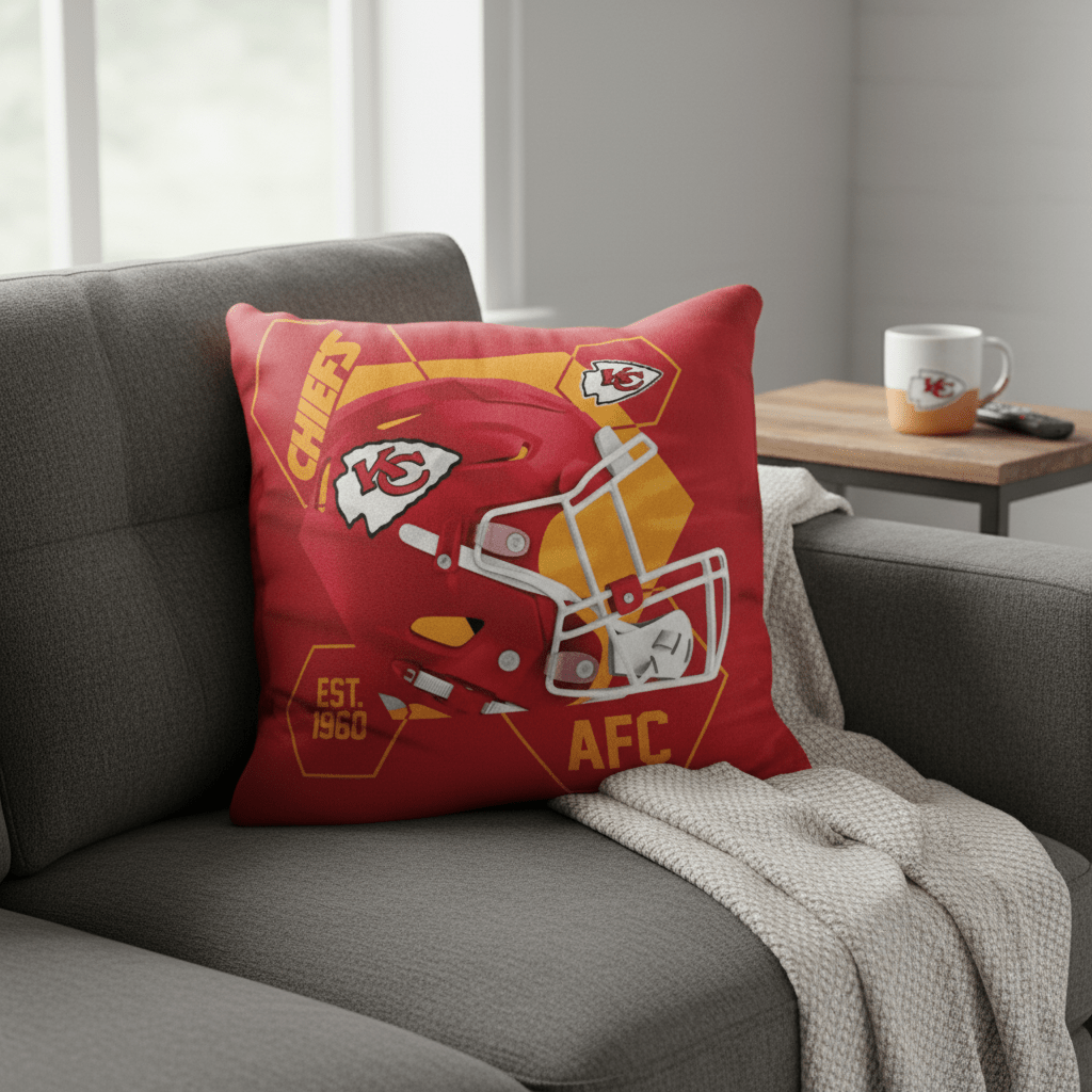 NFL Kansas City Chiefs Velvet Plush 18x18" CUSHION - Officially Licensed My Store Fan Gear - Apparel category - Fan Trendz