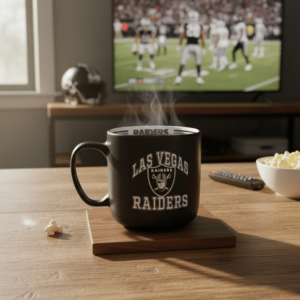 NFL Las Vegas Raiders 15oz 'Stripe' Ceramic Mug - Officially Licensed My Store Fan Gear - Apparel category - Fan Trendz