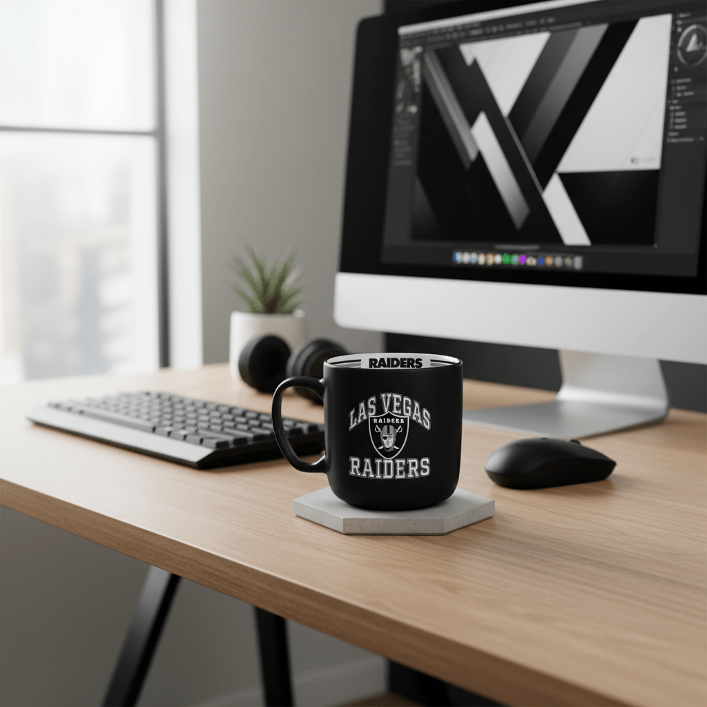NFL Las Vegas Raiders 15oz 'Stripe' Ceramic Mug - Officially Licensed My Store Fan Gear - Apparel category - Fan Trendz