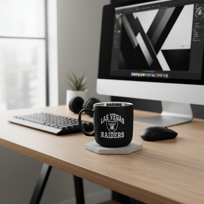 NFL Las Vegas Raiders 15oz 'Stripe' Ceramic Mug - Officially Licensed My Store Fan Gear - Apparel category - Fan Trendz