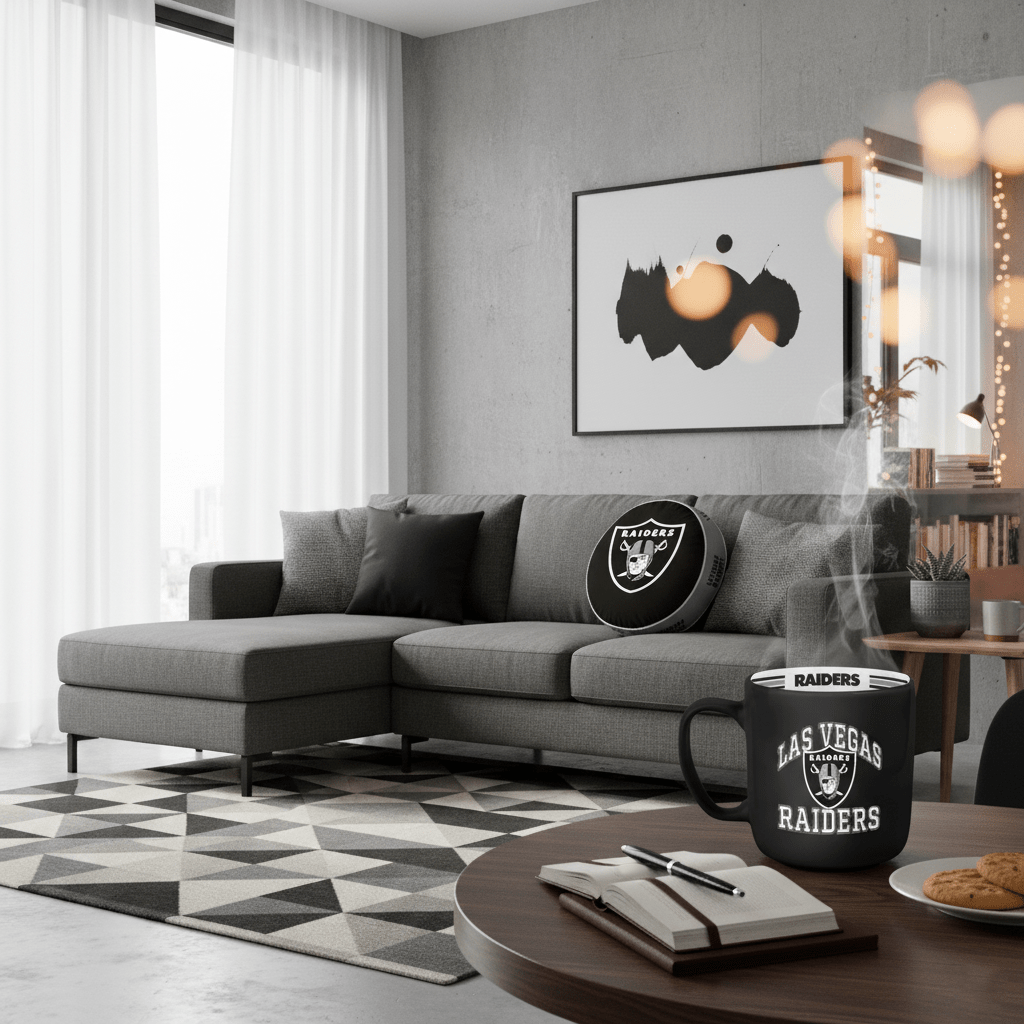 NFL Las Vegas Raiders 15oz 'Stripe' Ceramic Mug - Officially Licensed My Store Fan Gear - Apparel category - Fan Trendz
