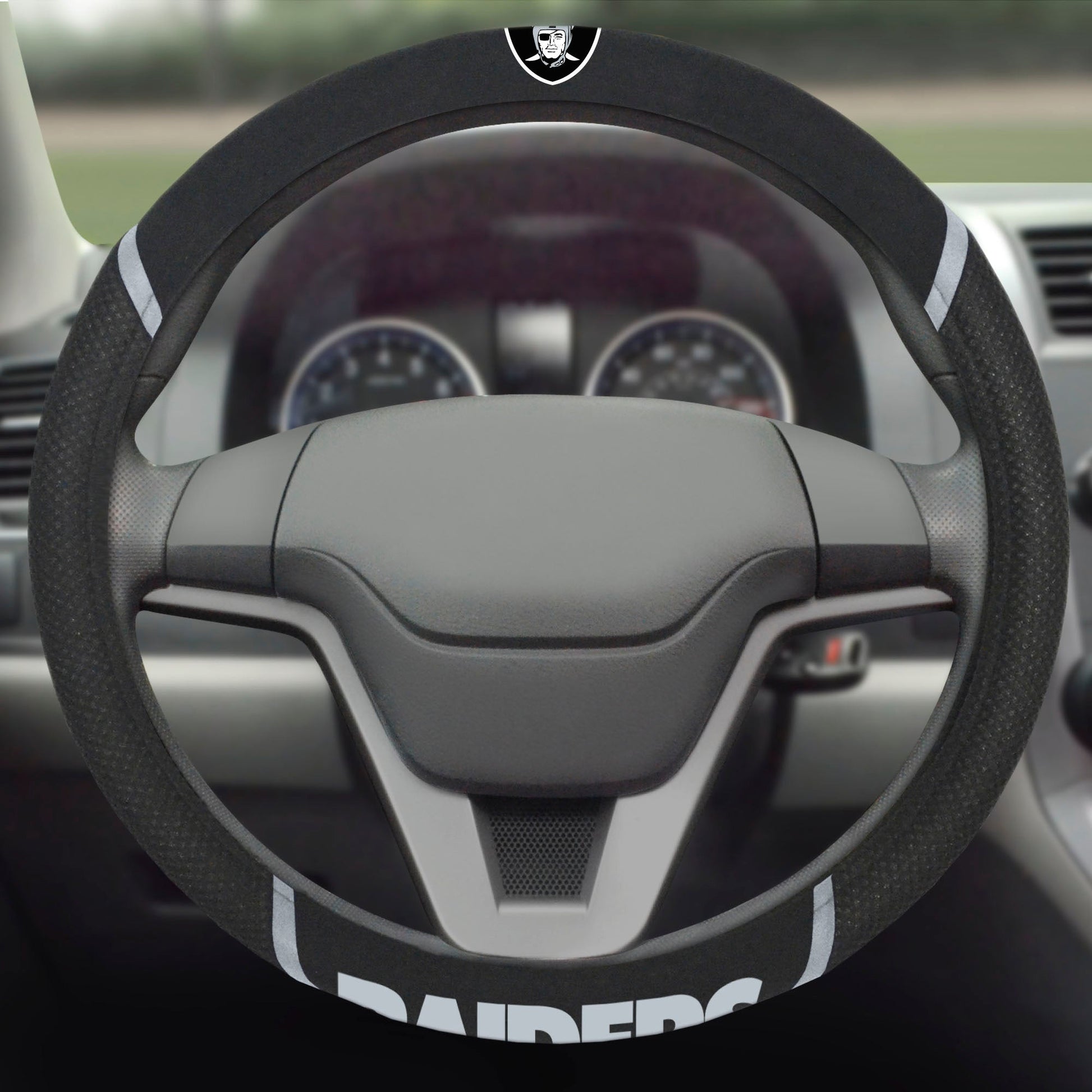 NFL Las Vegas Raiders, Embroidered Steering Wheel Cover - Officially Licensed My Store Fan Gear - Apparel category - Fan Trendz
