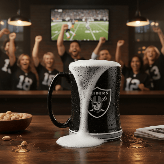 NFL Las Vegas Raiders Team Color 14oz Embossed Ceramic Relief Mug - Fan Trendz