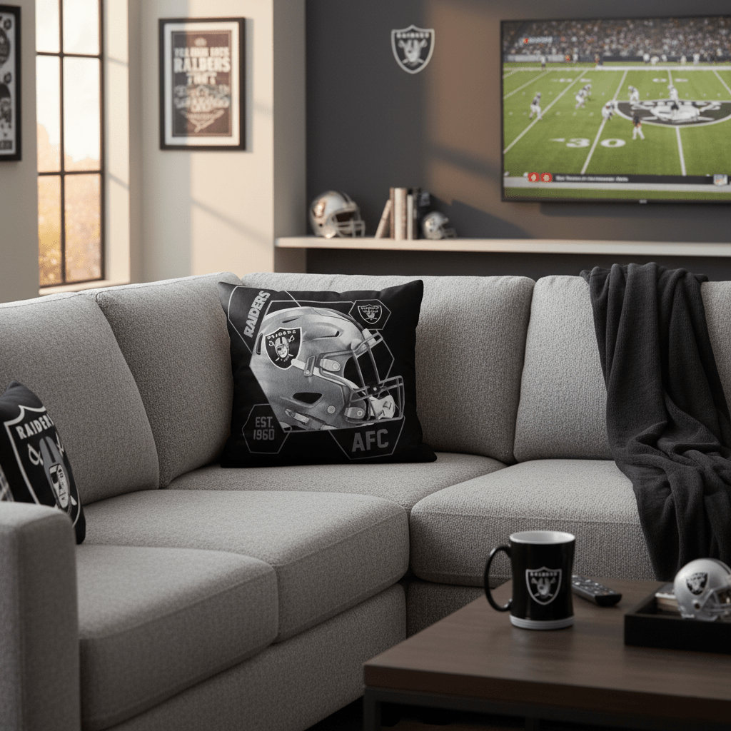 NFL Las Vegas Raiders Velvet Plush 18x18" CUSHION - Officially Licensed My Store Fan Gear - Apparel category - Fan Trendz