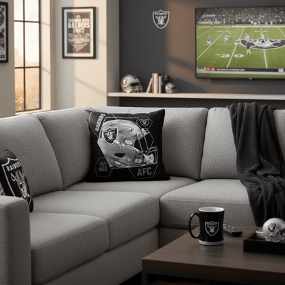 NFL Las Vegas Raiders Velvet Plush 18x18" CUSHION - Officially Licensed My Store Fan Gear - Apparel category - Fan Trendz