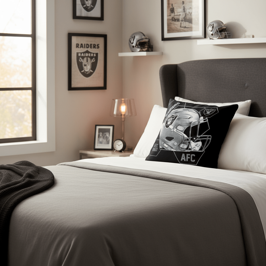 NFL Las Vegas Raiders Velvet Plush 18x18" CUSHION - Officially Licensed My Store Fan Gear - Apparel category - Fan Trendz