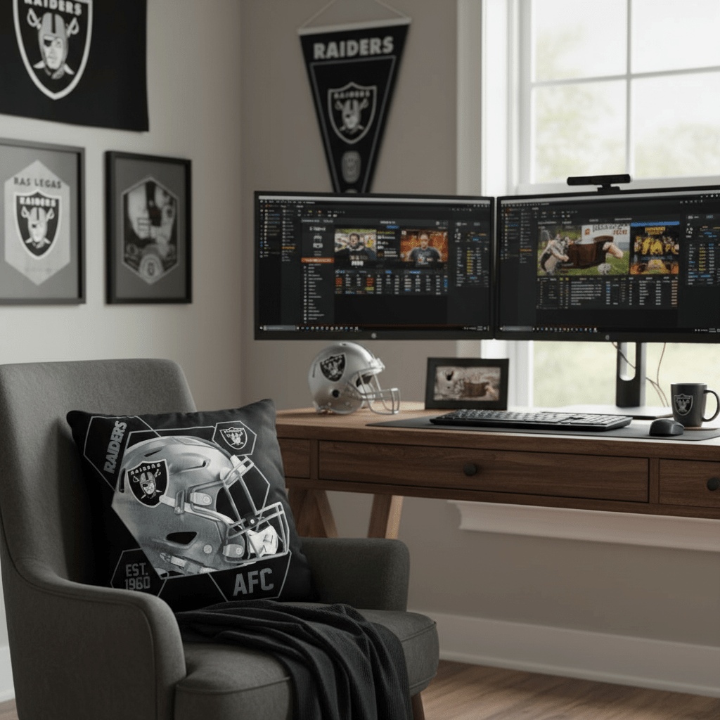 NFL Las Vegas Raiders Velvet Plush 18x18" CUSHION - Officially Licensed My Store Fan Gear - Apparel category - Fan Trendz