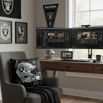 NFL Las Vegas Raiders Velvet Plush 18x18" CUSHION - Officially Licensed My Store Fan Gear - Apparel category - Fan Trendz