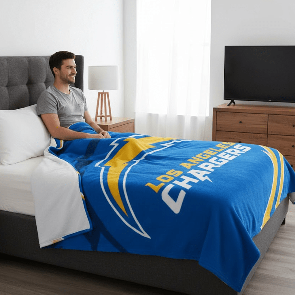 NFL Los Angeles Chargers 60 x 80" Plush Blanket - Officially Licensed My Store Fan Gear - Apparel category - Fan Trendz