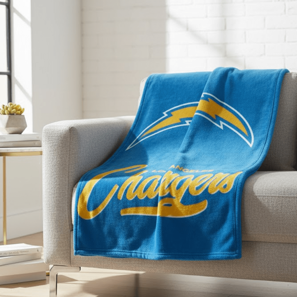NFL Los Angeles Chargers Plush Throw Blanket - Officially Licensed My Store Fan Gear - Apparel category - Fan Trendz