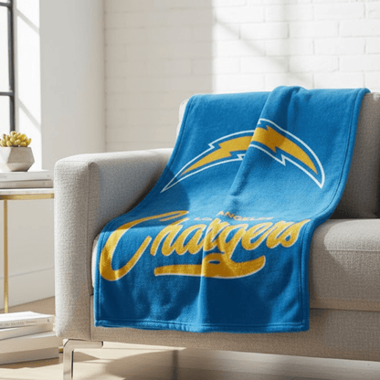 NFL Los Angeles Chargers Plush Throw Blanket - Officially Licensed My Store Fan Gear - Apparel category - Fan Trendz