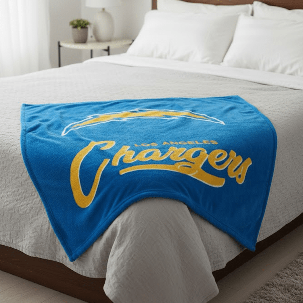 NFL Los Angeles Chargers Plush Throw Blanket - Officially Licensed My Store Fan Gear - Apparel category - Fan Trendz