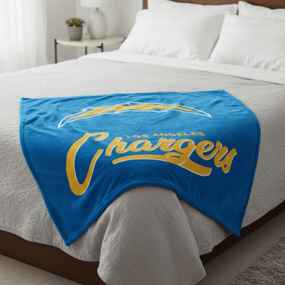 NFL Los Angeles Chargers Plush Throw Blanket - Officially Licensed My Store Fan Gear - Apparel category - Fan Trendz