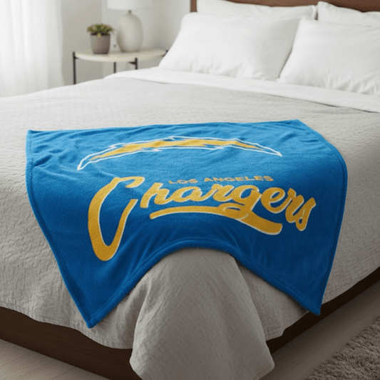 NFL Los Angeles Chargers Plush Throw Blanket - Officially Licensed My Store Fan Gear - Apparel category - Fan Trendz