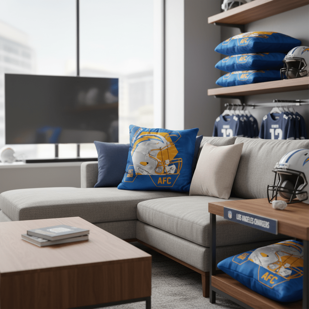 NFL Los Angeles Chargers Velvet Plush 18x18" CUSHION - Officially Licensed My Store Fan Gear - Apparel category - Fan Trendz
