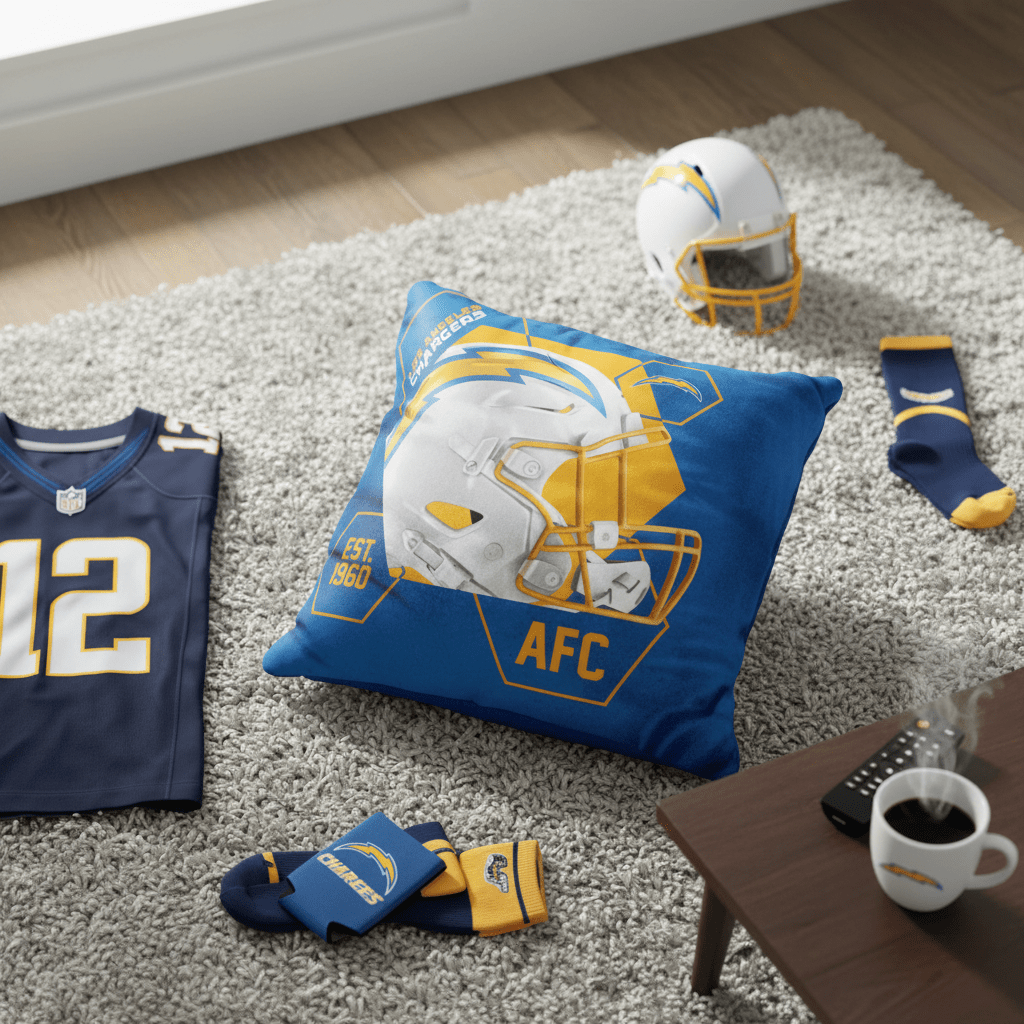 NFL Los Angeles Chargers Velvet Plush 18x18" CUSHION - Officially Licensed My Store Fan Gear - Apparel category - Fan Trendz