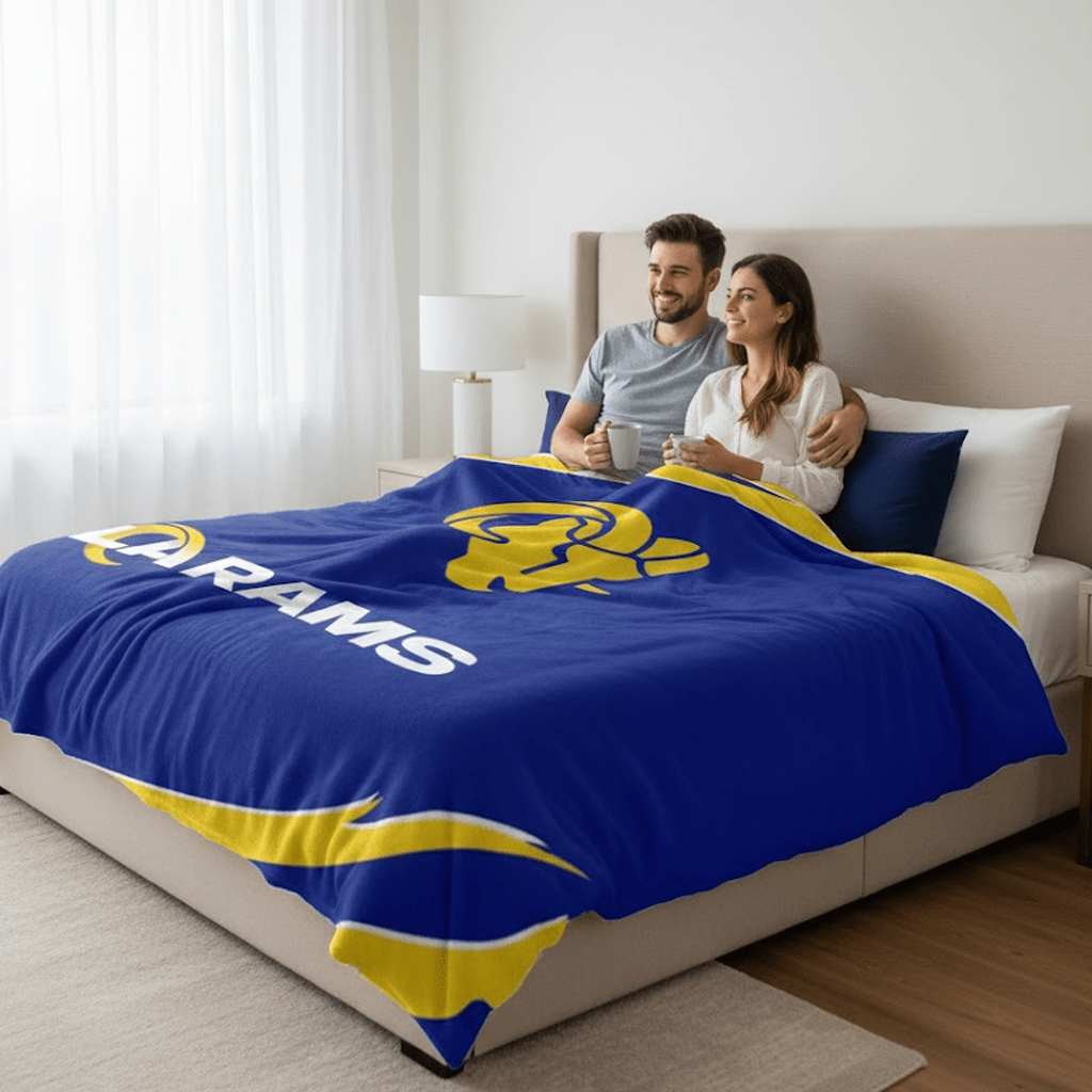 NFL Los Angeles Rams King Size Plush Blanket - Officially Licensed My Store Fan Gear - Apparel category - Fan Trendz
