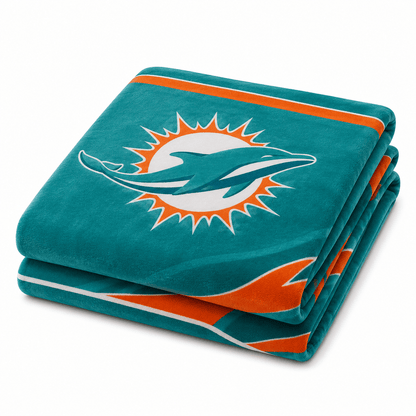 NFL Miami Dolphins Plush Throw Blanket - Officially Licensed My Store Fan Gear - Apparel category - Fan Trendz