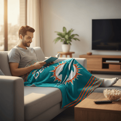 NFL Miami Dolphins Queen Size Blanket - Officially Licensed My Store Fan Gear - Apparel category - Fan Trendz