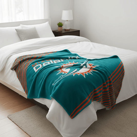 NFL Miami Dolphins Queen Size Blanket - Officially Licensed My Store Fan Gear - Apparel category - Fan Trendz