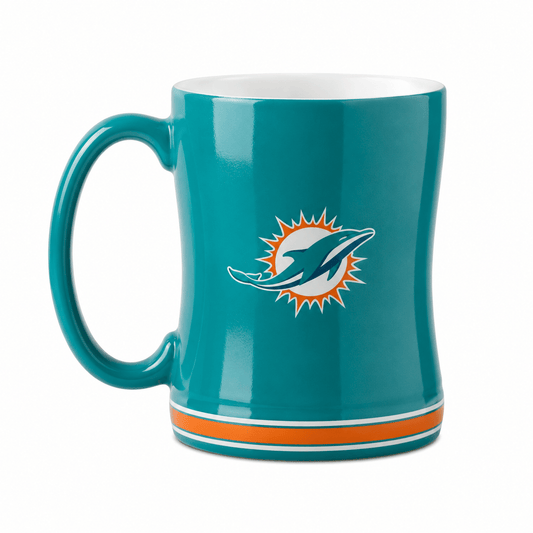 NFL Miami Dolphins Team Color 14oz Embossed Ceramic Relief Mug - Officially Licensed My Store Fan Gear - Apparel category - Fan Trendz