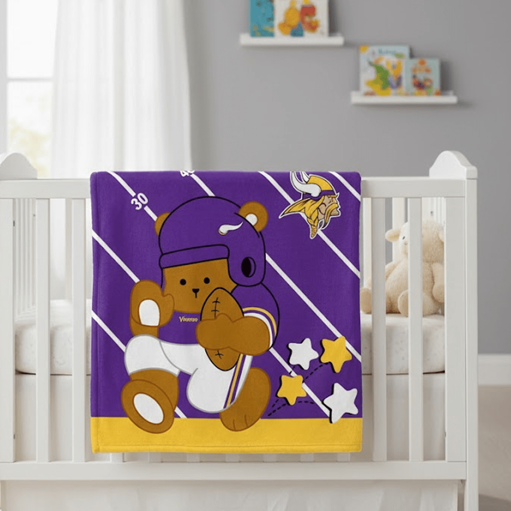 NFL Minnesota Vikings Baby Size Plush Blanket - Officially Licensed My Store Fan Gear - Apparel category - Fan Trendz