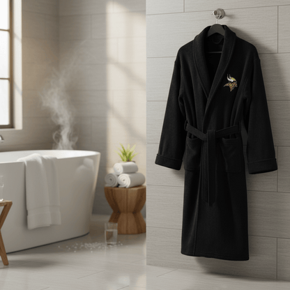 NFL Minnesota Vikings Plush ROBE, Team Logo Embroidered - Fan Trendz