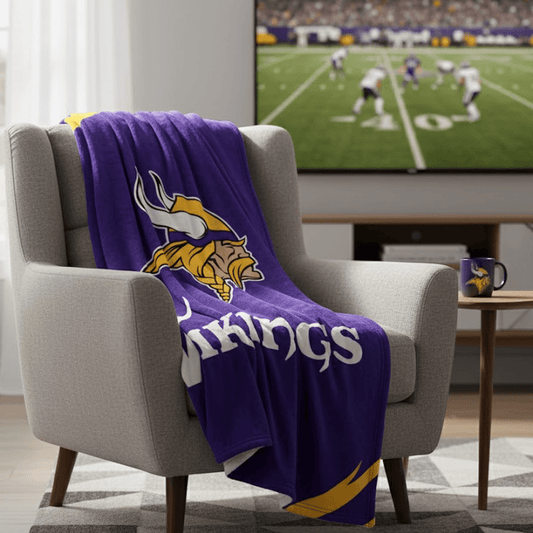 NFL Minnesota Vikings Queen Size Plush Blanket - Fan Trendz
