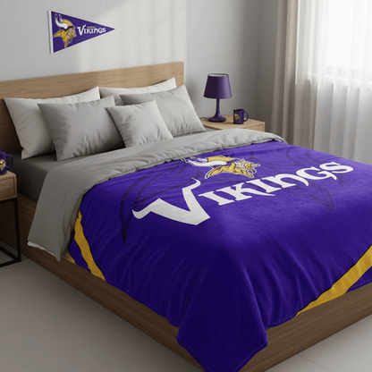 NFL Minnesota Vikings Queen Size Plush Blanket - Fan Trendz