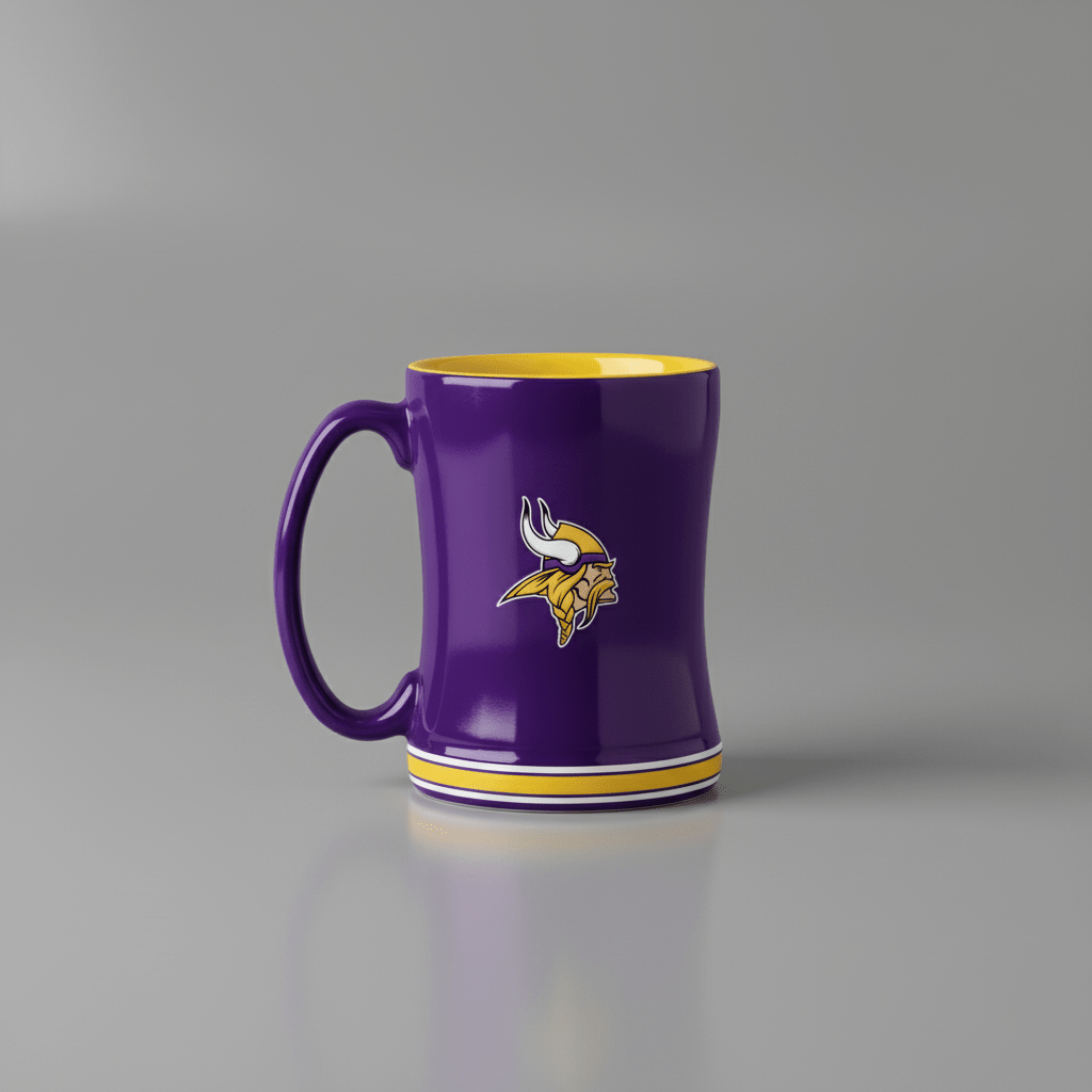 NFL Minnesota Vikings Team Color 14oz Embossed Ceramic Relief Mug - Fan Trendz
