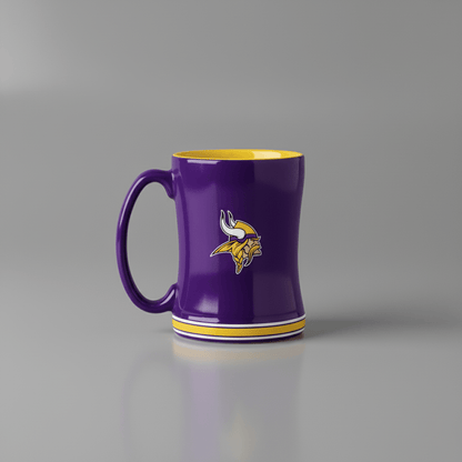 NFL Minnesota Vikings Team Color 14oz Embossed Ceramic Relief Mug - Fan Trendz